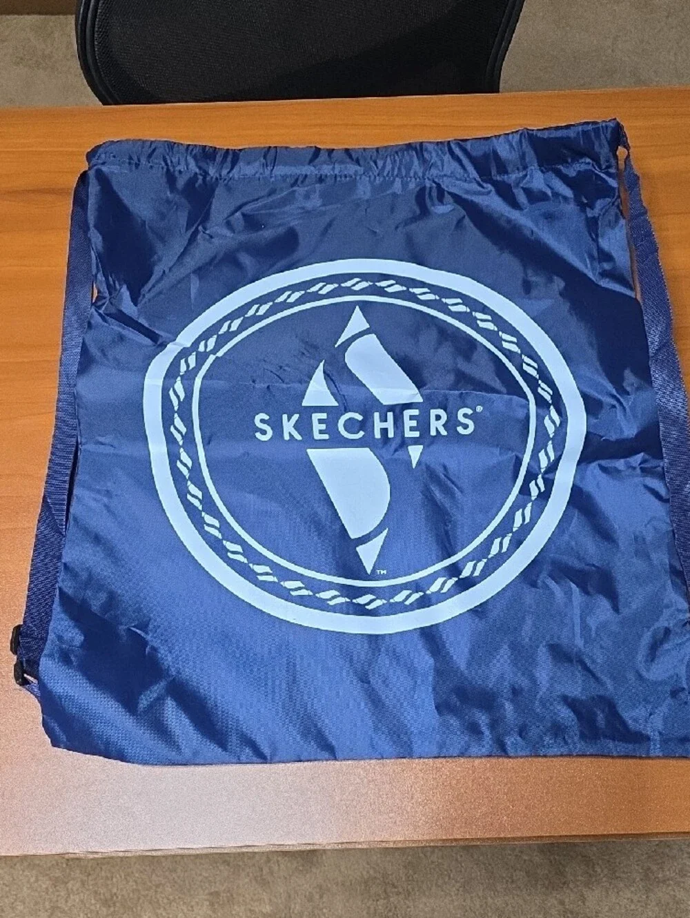 Skechers Navy Drawstring Backpack with White Logo